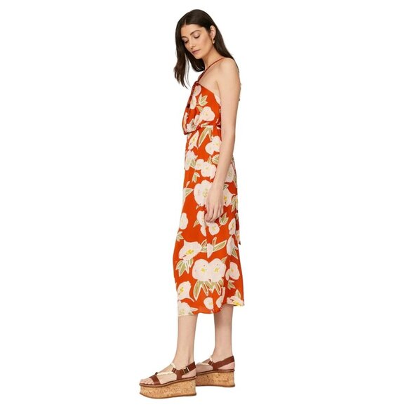 CAROLINA K Luz Dress in Orange Small Womens Floral Maxi Long - Picture 4 of 14